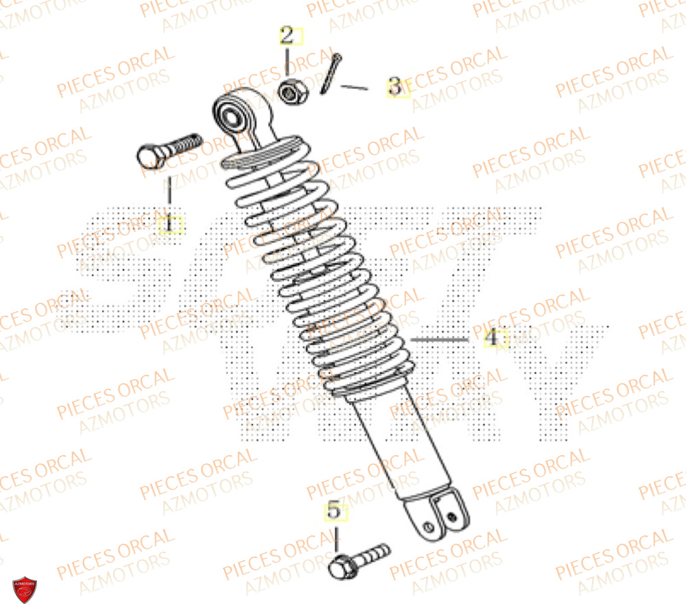 Amortisseur ORCAL Pièces ORCAL CAVARO 50 4T Euro5+