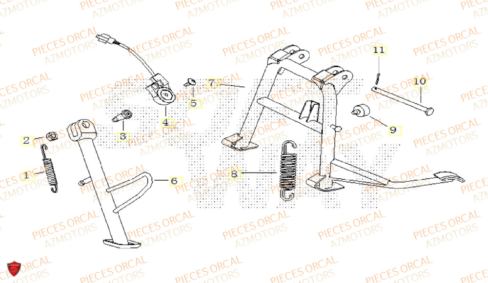 Bequille ORCAL Pièces ORCAL CAVARO 50 4T Euro5+