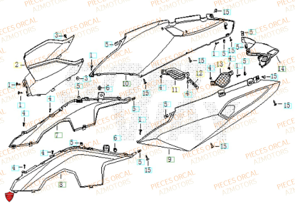 Carenage Arriere ORCAL Pièces ORCAL CAVARO 50 4T Euro5+