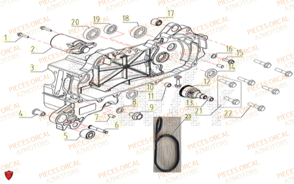 Carter Gauche ORCAL Pièces ORCAL CAVARO 50 4T Euro5+