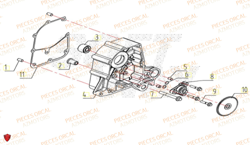 Couvre Carter Droit ORCAL Pièces ORCAL CAVARO 50 4T Euro5+