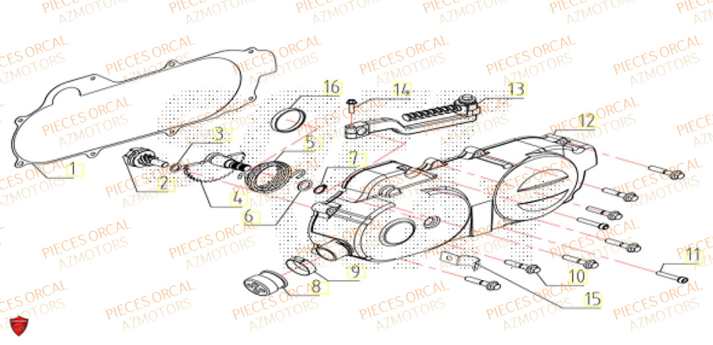Couvre Carter Gauche ORCAL Pièces ORCAL CAVARO 50 4T Euro5+