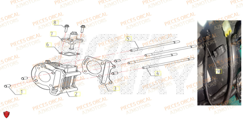 Cylindre ORCAL Pièces ORCAL CAVARO 50 4T Euro5+