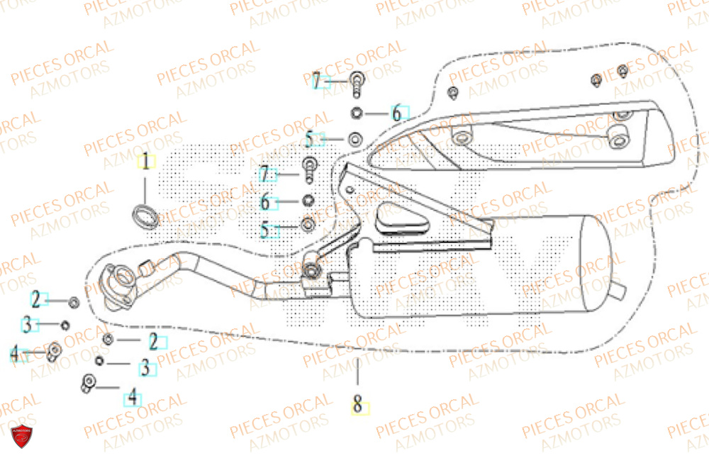 Echappement ORCAL Pièces ORCAL CAVARO 50 4T Euro5+