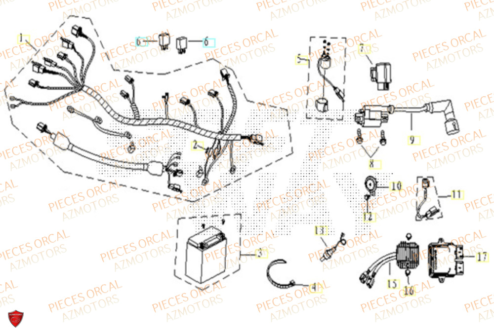 Equipement Electrique ORCAL Pièces ORCAL CAVARO 50 4T Euro5+