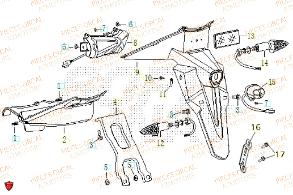 Feu Arriere ORCAL Pièces ORCAL CAVARO 50 4T Euro5+
