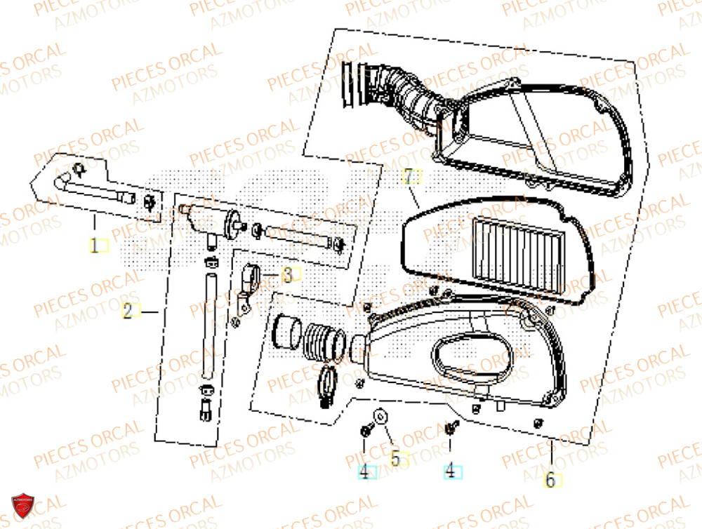 Filtre A Air ORCAL Pièces ORCAL CAVARO 50 4T Euro5+