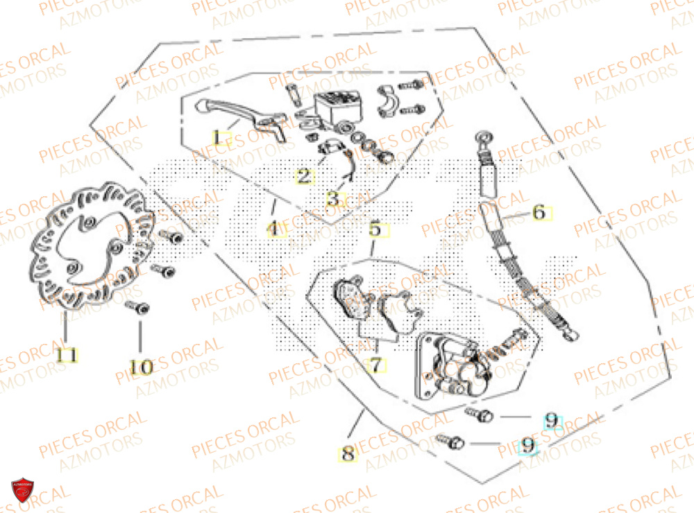 Frein Avant ORCAL Pièces ORCAL CAVARO 50 4T Euro5+