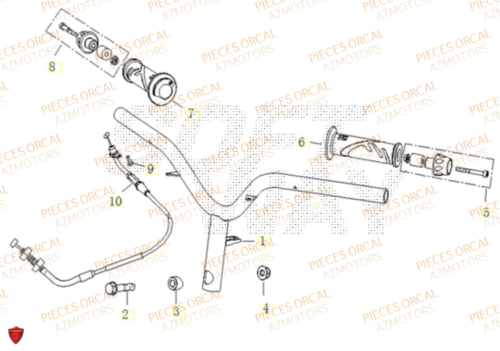 Guidon ORCAL Pièces ORCAL CAVARO 50 4T Euro5+
