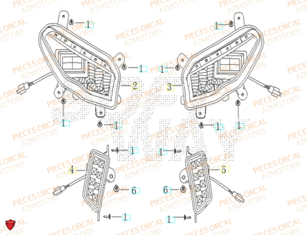 Phare Avant ORCAL Pièces ORCAL CAVARO 50 4T Euro5+