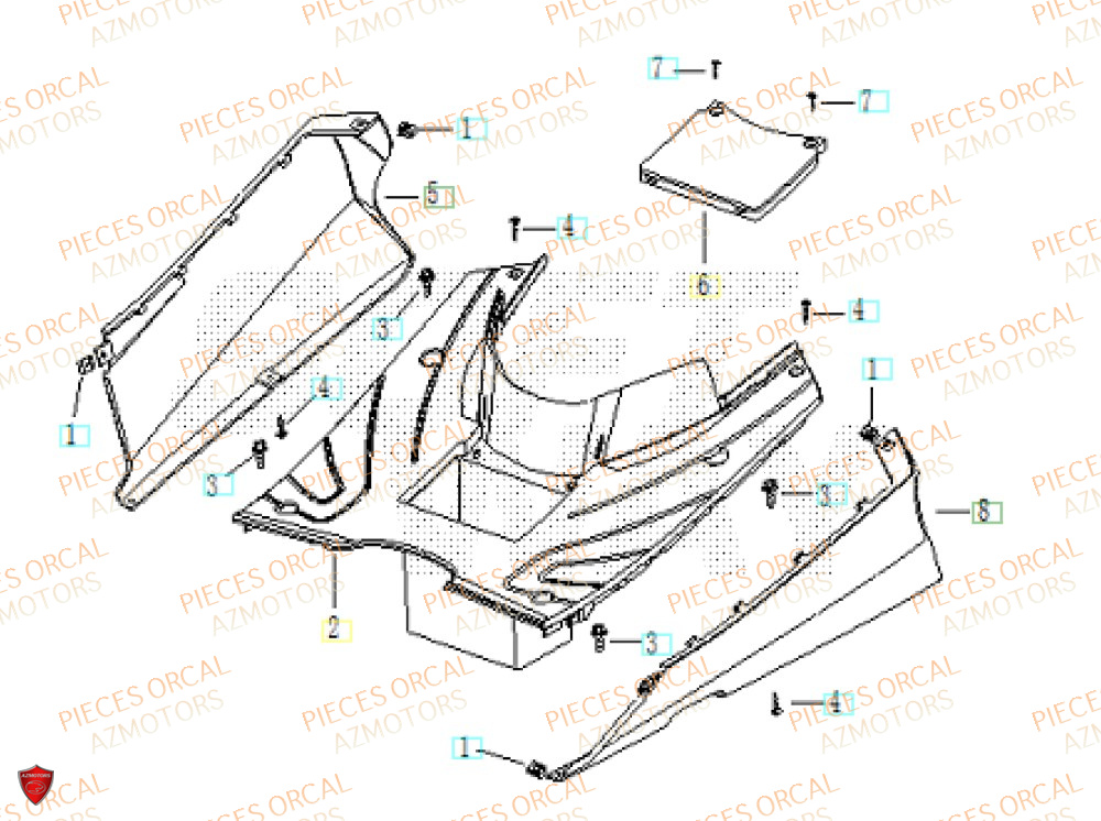 Plancher ORCAL Pièces ORCAL CAVARO 50 4T Euro5+