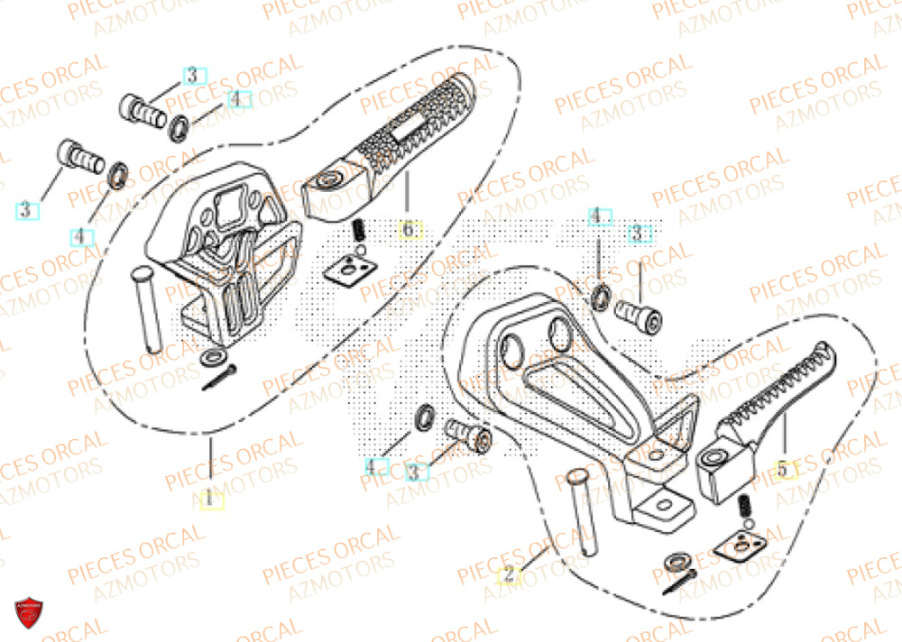 Repose Pied Arriere ORCAL Pièces ORCAL CAVARO 50 4T Euro5+