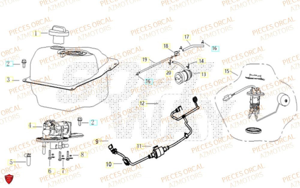 Reservoir ORCAL Pièces ORCAL CAVARO 50 4T Euro5+