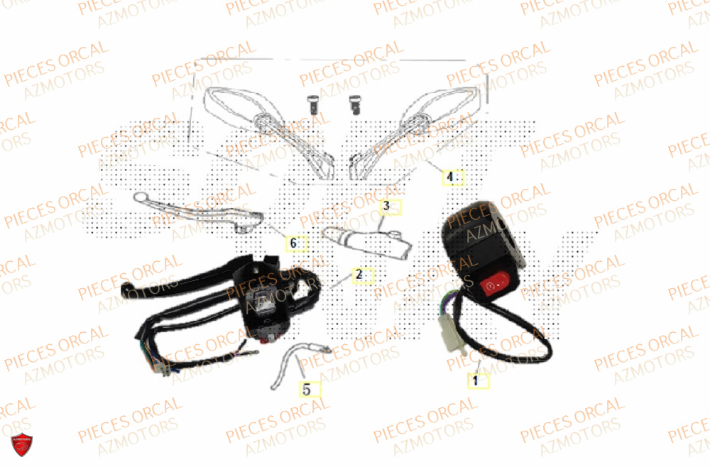 Retroviseur ORCAL Pièces ORCAL CAVARO 50 4T Euro5+