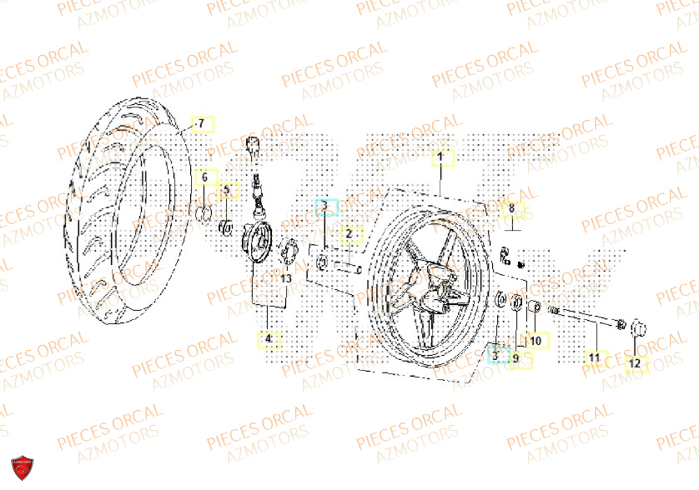 Roue Avant ORCAL Pièces ORCAL CAVARO 50 4T Euro5+