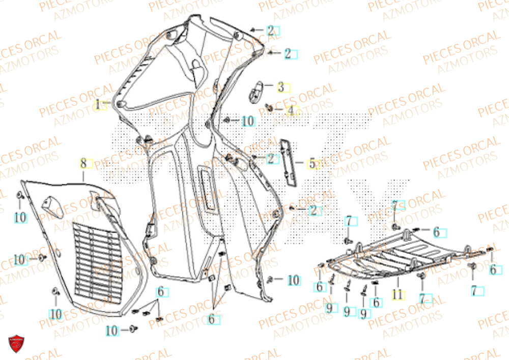 Tablier ORCAL Pièces ORCAL CAVARO 50 4T Euro5+