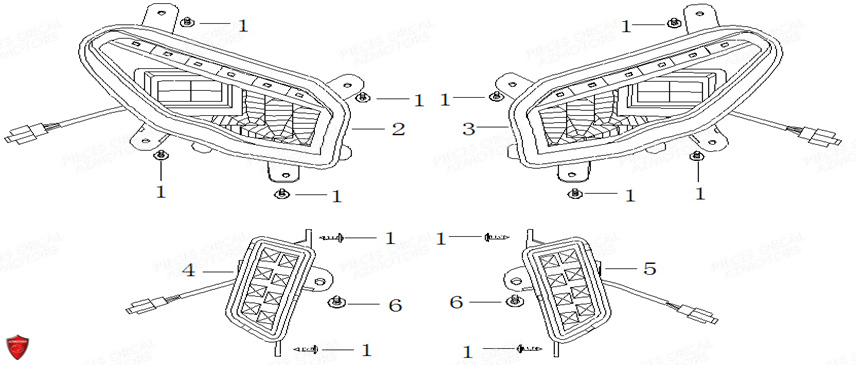 Phare Avant Clignotants ORCAL Pièces Orcal CAVARO 50cc 4T Euro4