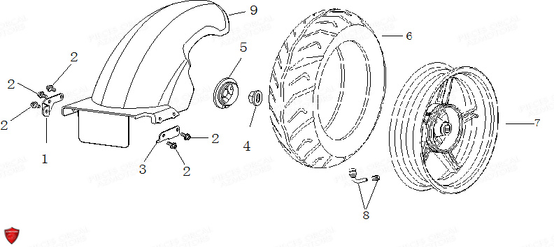 Roue Arriere ORCAL Pièces Orcal CAVARO 50cc 4T Euro4
