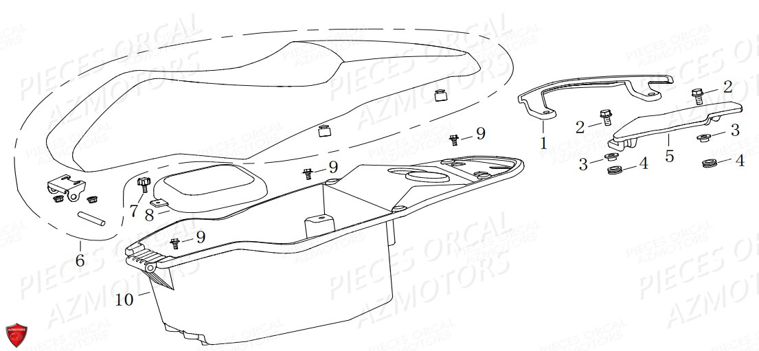 Selle Coffre ORCAL Pièces Orcal CAVARO 50cc 4T Euro4