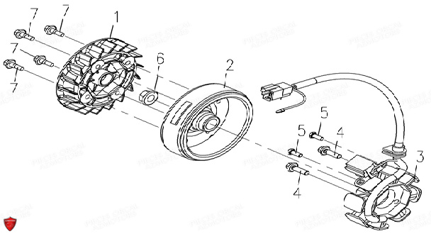 Stator Rotor ORCAL Pièces Orcal CAVARO 50cc 4T Euro4