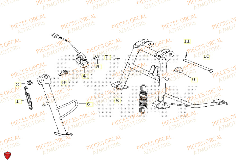 Bequille ORCAL Pièces ORCAL CAVARO 50 4T Euro5 