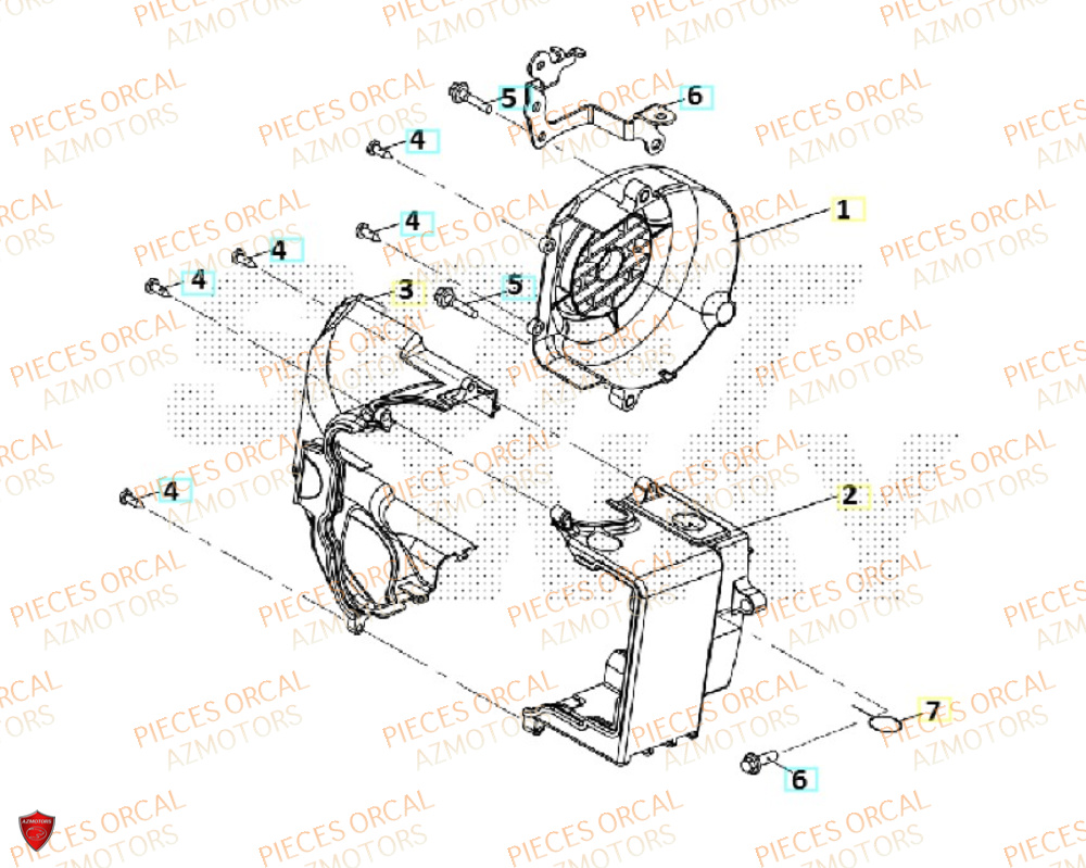 Cache Ventilateur ORCAL Pièces ORCAL CAVARO 50 4T Euro5 