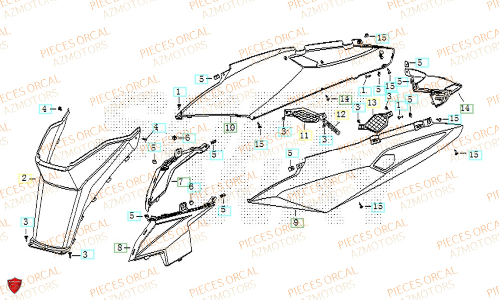 Carenage Arriere ORCAL Pièces ORCAL CAVARO 50 4T Euro5 