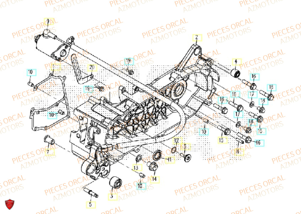 Carter Gauche ORCAL Pièces ORCAL CAVARO 50 4T Euro5 