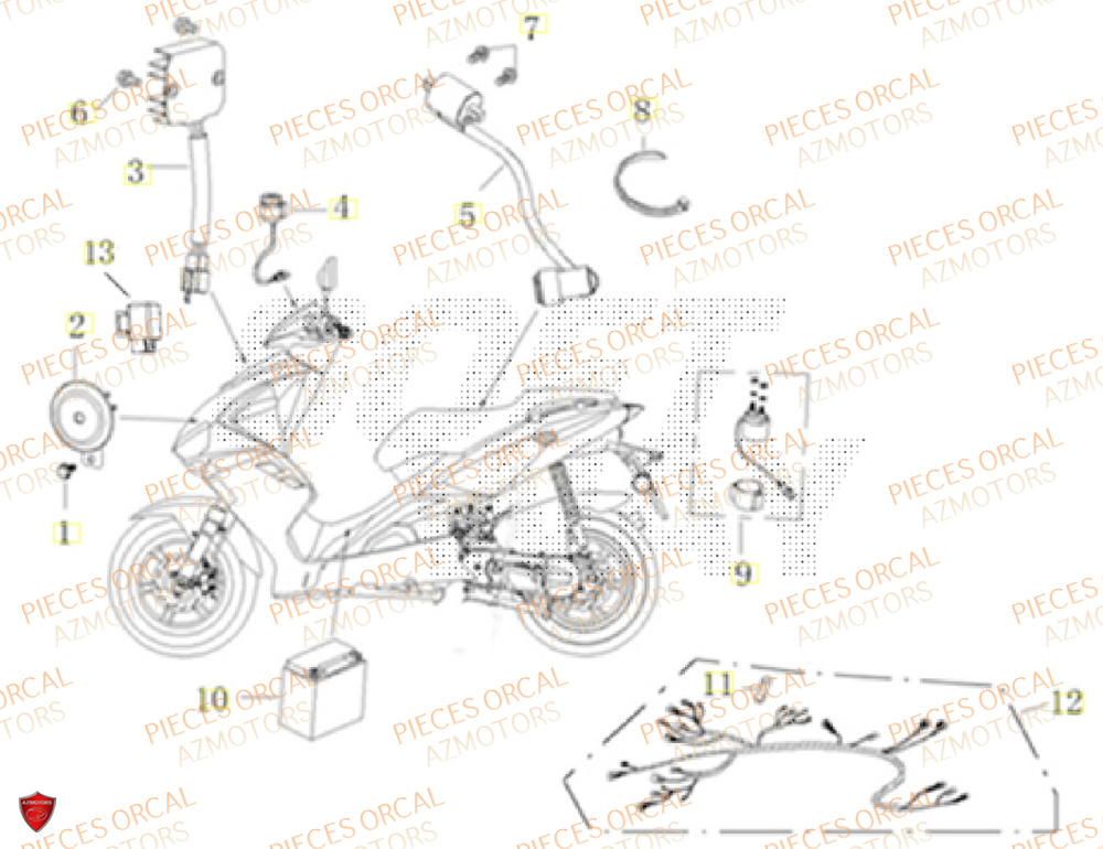 Composant Electrique ORCAL Pièces ORCAL CAVARO 50 4T Euro5 