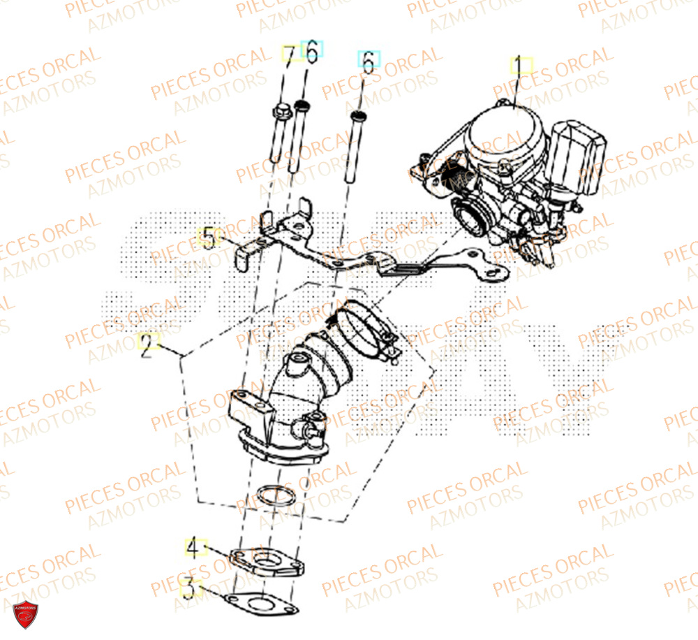 Corps Papillon ORCAL Pièces ORCAL CAVARO 50 4T Euro5 