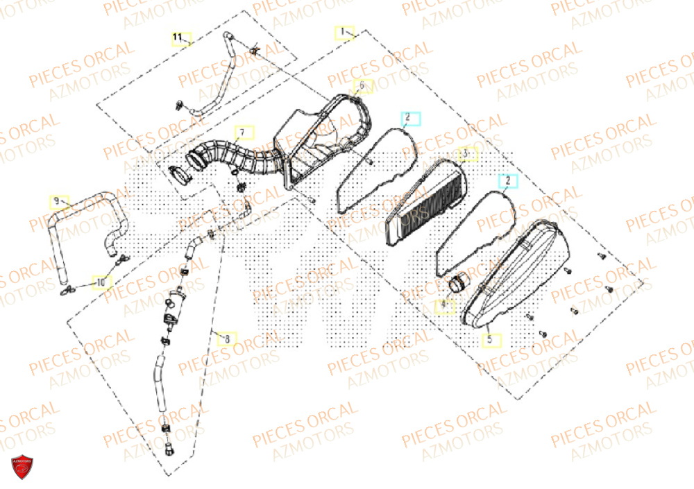 Filtre A Air ORCAL Pièces ORCAL CAVARO 50 4T Euro5 