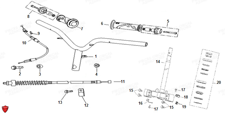 Guidon ORCAL Pièces ORCAL CAVARO 50 4T Euro5 