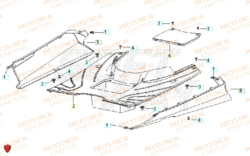 Plancher ORCAL Pièces ORCAL CAVARO 50 4T Euro5 