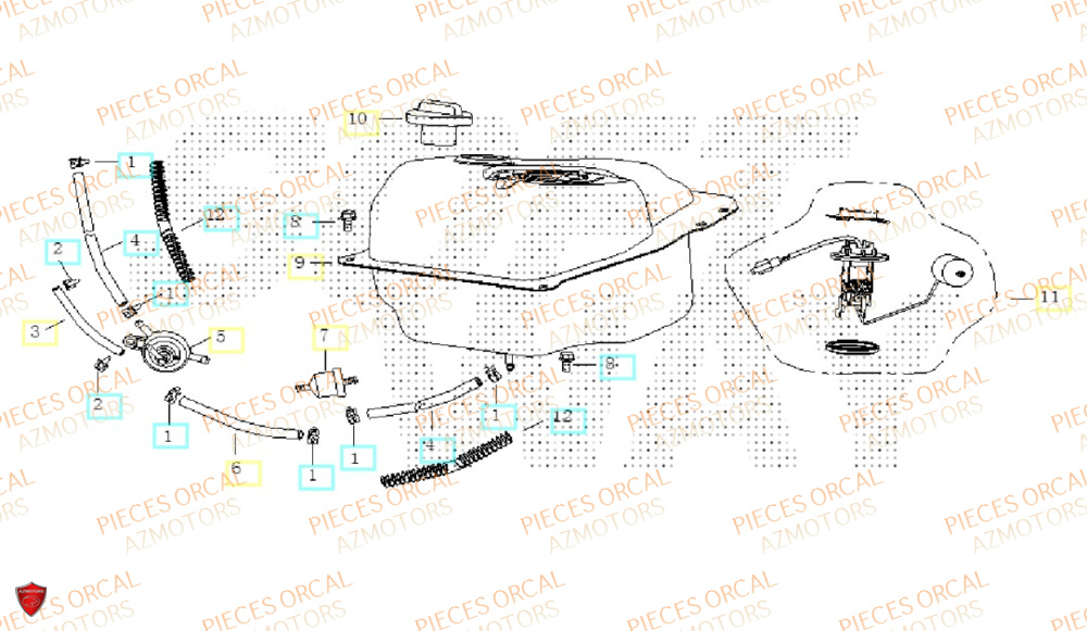 Reservoir ORCAL Pièces ORCAL CAVARO 50 4T Euro5 
