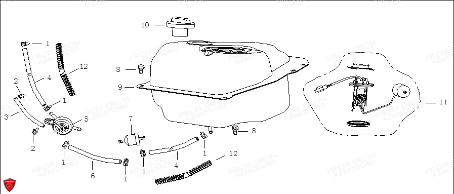 RESERVOIR_DE_CARBURANT ORCAL Pièces ORCAL CAVARO 50 4T Euro5 