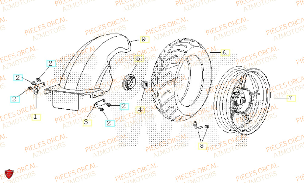 Roue Arriere ORCAL Pièces ORCAL CAVARO 50 4T Euro5 