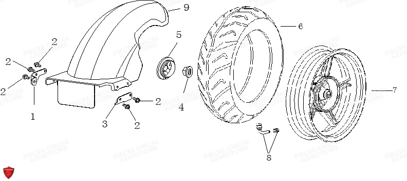 ROUE ARRIERE ORCAL CAVARO 50 4T E5