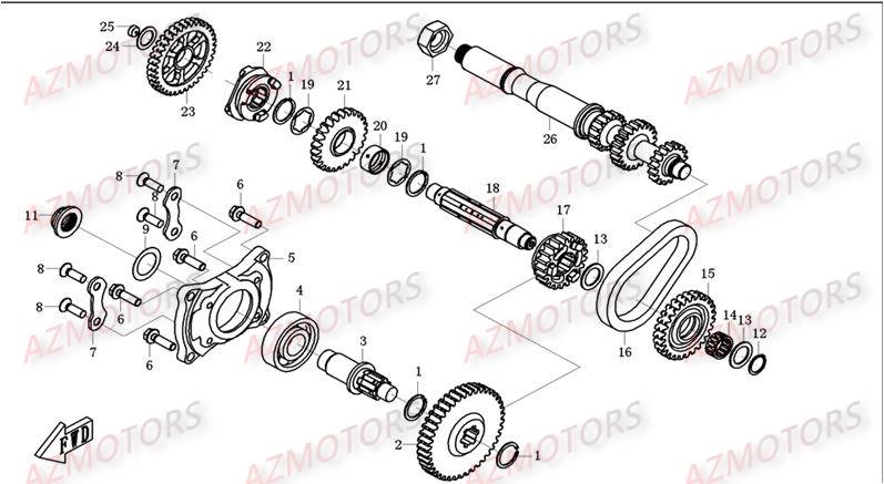 Boite CFMOTO Pièces Origine CFMOTO CF500-2_2A TERRAFOREST