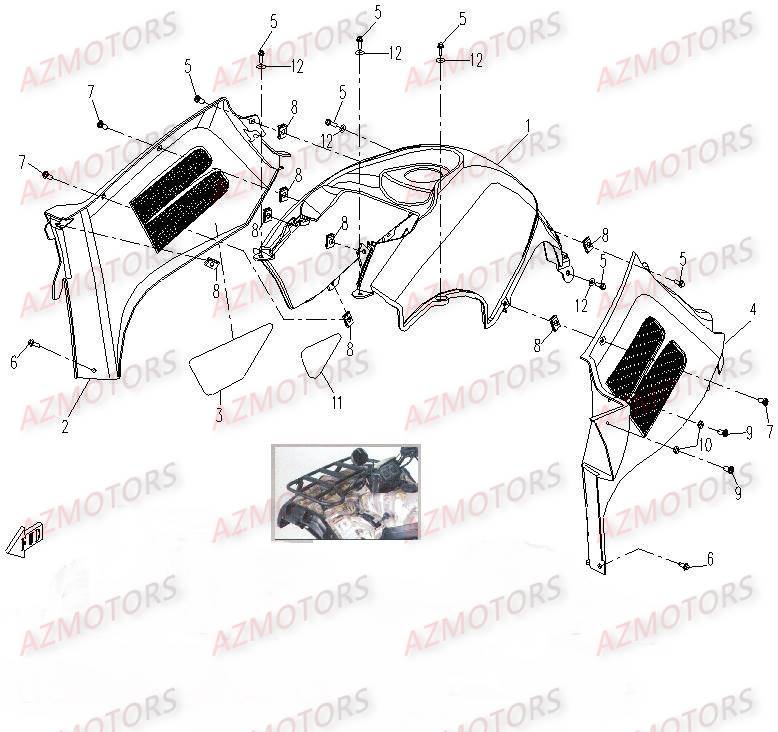 Cache Reservoir CFMOTO Pièces Origine CFMOTO CF500-2_2A TERRAFOREST