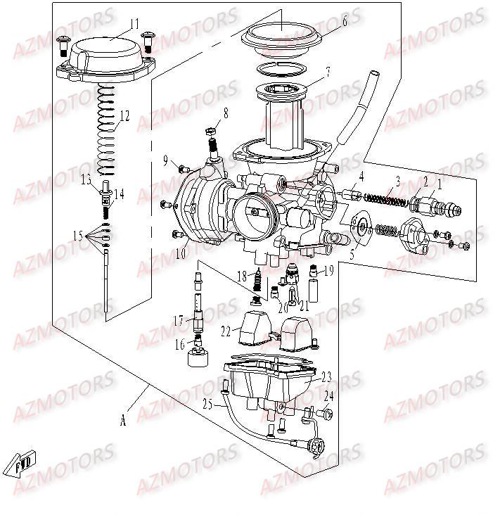 Carburateur CFMOTO Pièces Origine CFMOTO CF500-2_2A TERRAFOREST