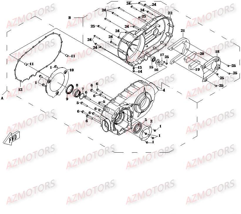 Carter Cvt CFMOTO Pièces Origine CFMOTO CF500-2_2A TERRAFOREST