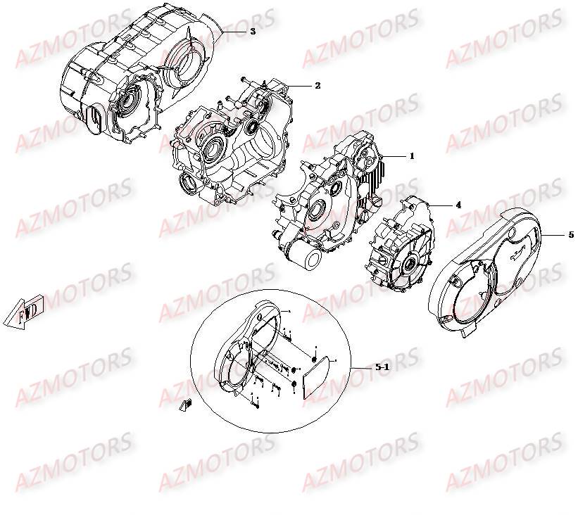Carter Moteur CFMOTO Pièces Origine CFMOTO CF500-2_2A TERRAFOREST