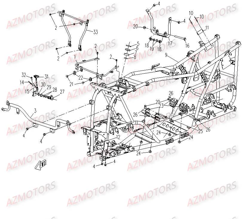 Chassis CFMOTO Pièces Origine CFMOTO CF500-2_2A TERRAFOREST