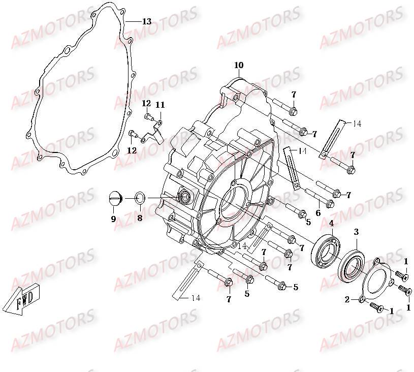 Couvercle Alternateur CFMOTO Pièces Origine CFMOTO CF500-2_2A TERRAFOREST