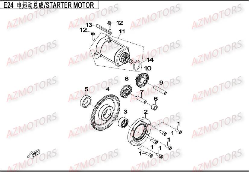 Demarreur CFMOTO Pièces Origine CFMOTO CF500-2_2A TERRAFOREST