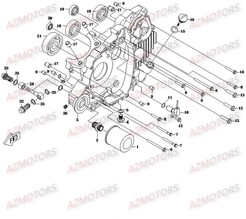 Demi Carter Gauche CFMOTO Pièces Origine CFMOTO CF500-2_2A TERRAFOREST
