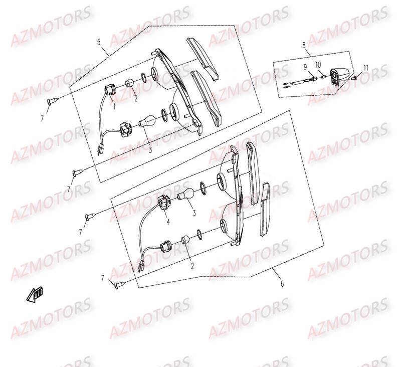 FEUX ARRIERE CFMOTO CF500 2 2A