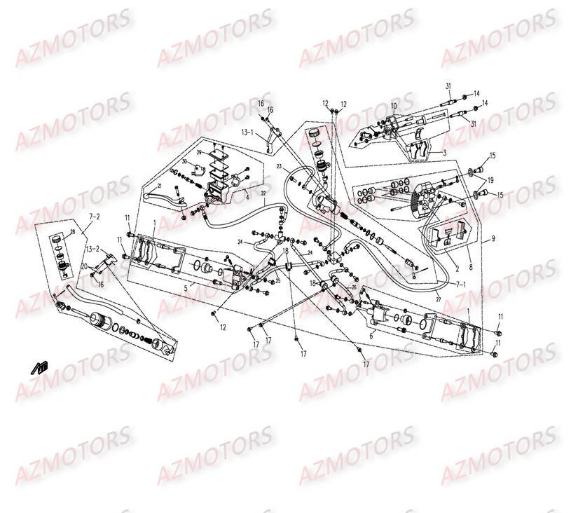 Freins CFMOTO Pièces Origine CFMOTO CF500-2_2A TERRAFOREST