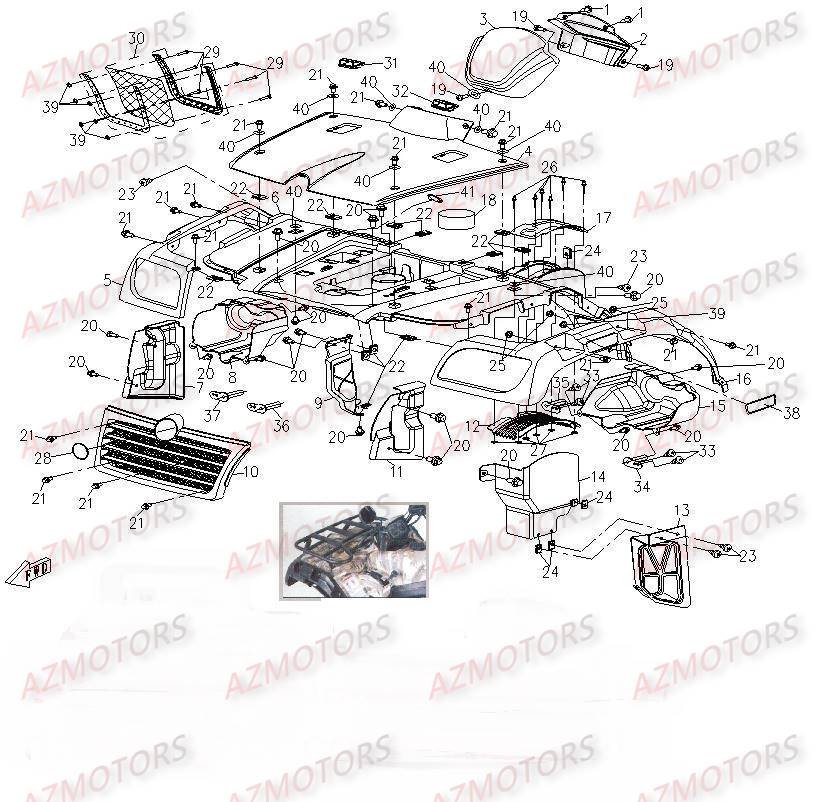 Habillage CFMOTO Pièces Origine CFMOTO CF500-2_2A TERRAFOREST