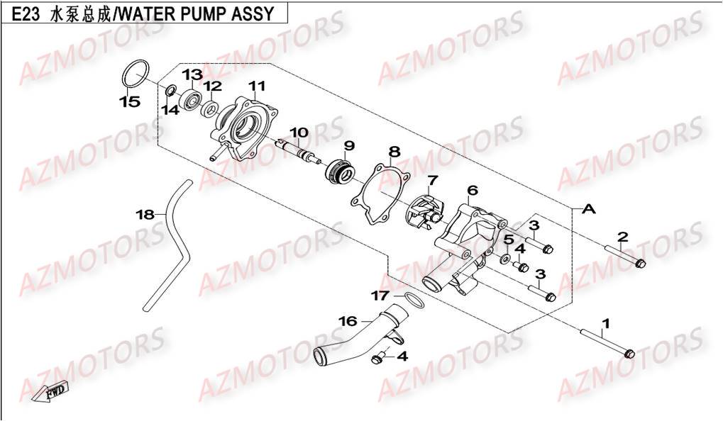 POMPE A EAU CFMOTO CF500 2 2A